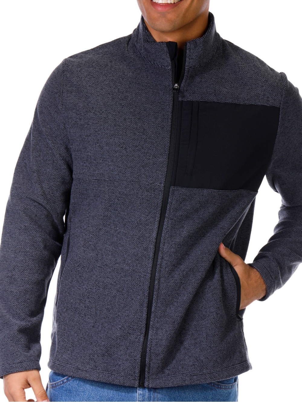 NWT Men's PGA Dura Fleece Full-Zip Gray Jacket with Chest Pocket L, XL, XXL